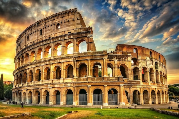 Foto foto atemberaubendes foto des kolosseum-amphitheaters in rom, italien