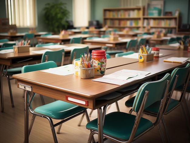 Foto de aula vacía de la escuela