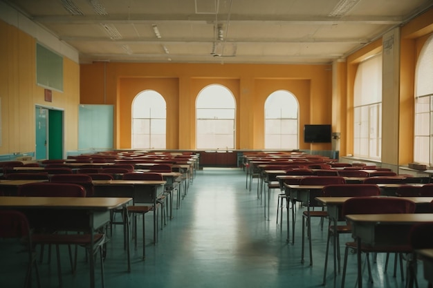 Foto aula vacía en la universidad de educación