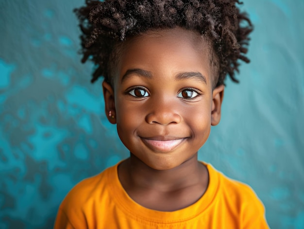 Foto de avatar de un niño africano con fondo sólido