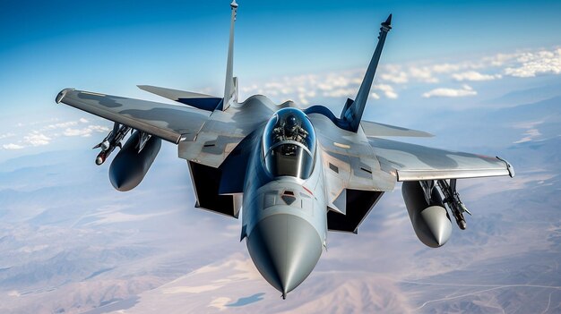 Foto foto avión de combate volando en el cielo