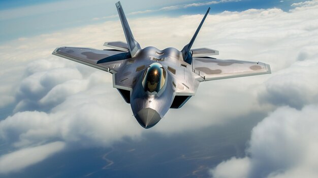 Foto foto avión de combate volando en el cielo