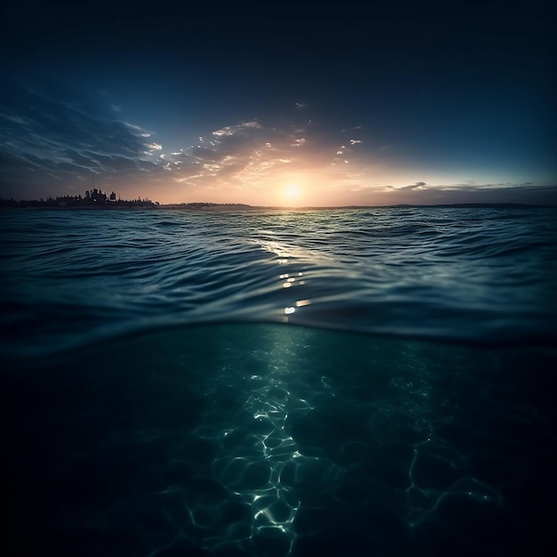 foto azul oscuro bajo el agua
