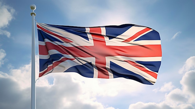 Una foto de la bandera británica también conocida como Union Jack.