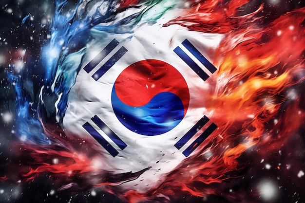 Foto foto de la bandera de corea del sur