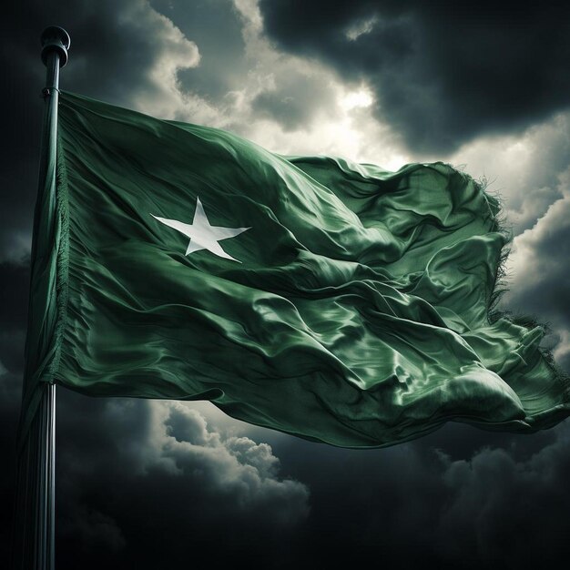 Foto la foto de la bandera del día de pakistán