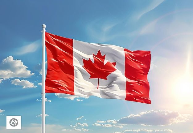 Foto de la bandera nacional canadiense de Canadá