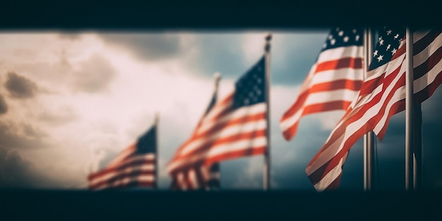 Una foto de una bandera con la palabra "americano" en ella