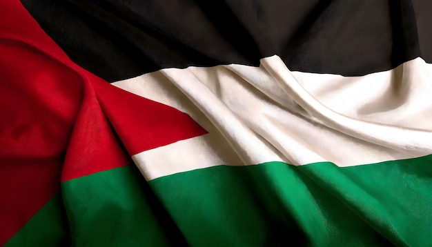 Foto foto de la bandera de palestina arrugada en 3d