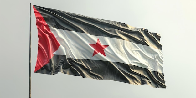 Foto foto de la bandera siria en un fondo blanco