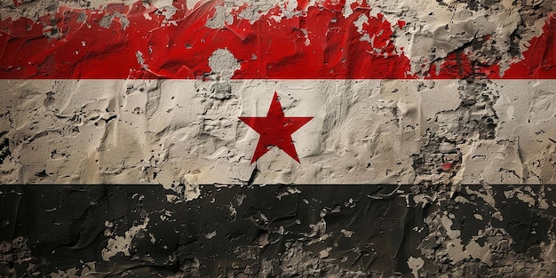 Foto foto de la bandera de siria sobre un fondo blanco