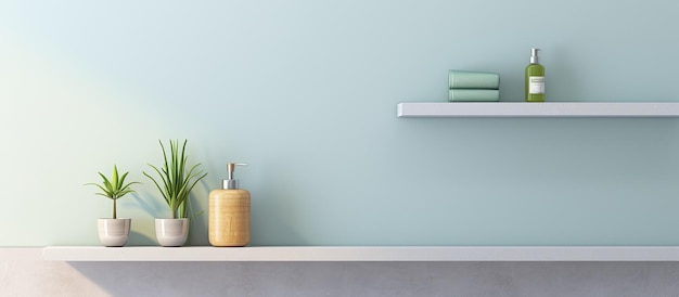 Foto de un baño moderno con una bañera elegante y un diseño de estantería minimalista con espacio para copiar