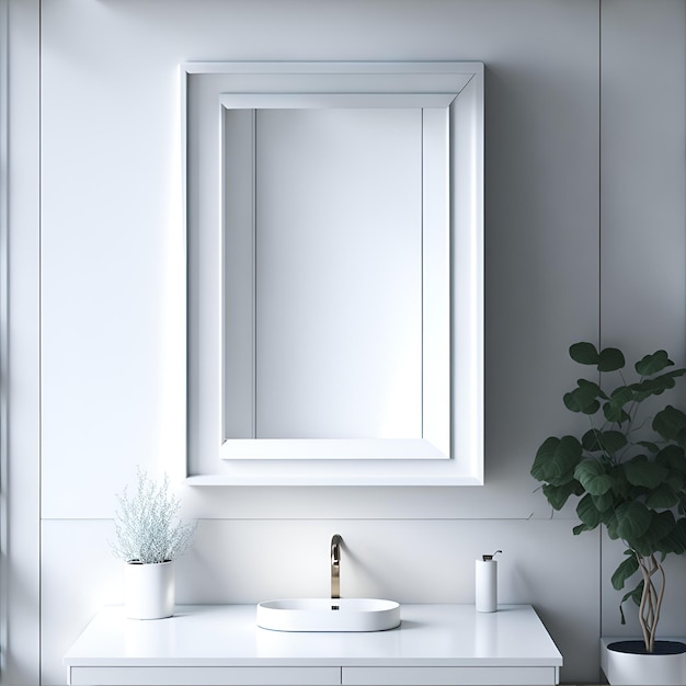 Foto de un baño moderno con un fregadero elegante y un espejo