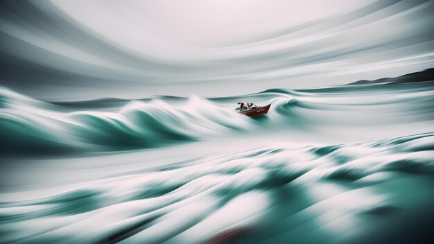 Foto de un barco navegando en un mar tranquilo