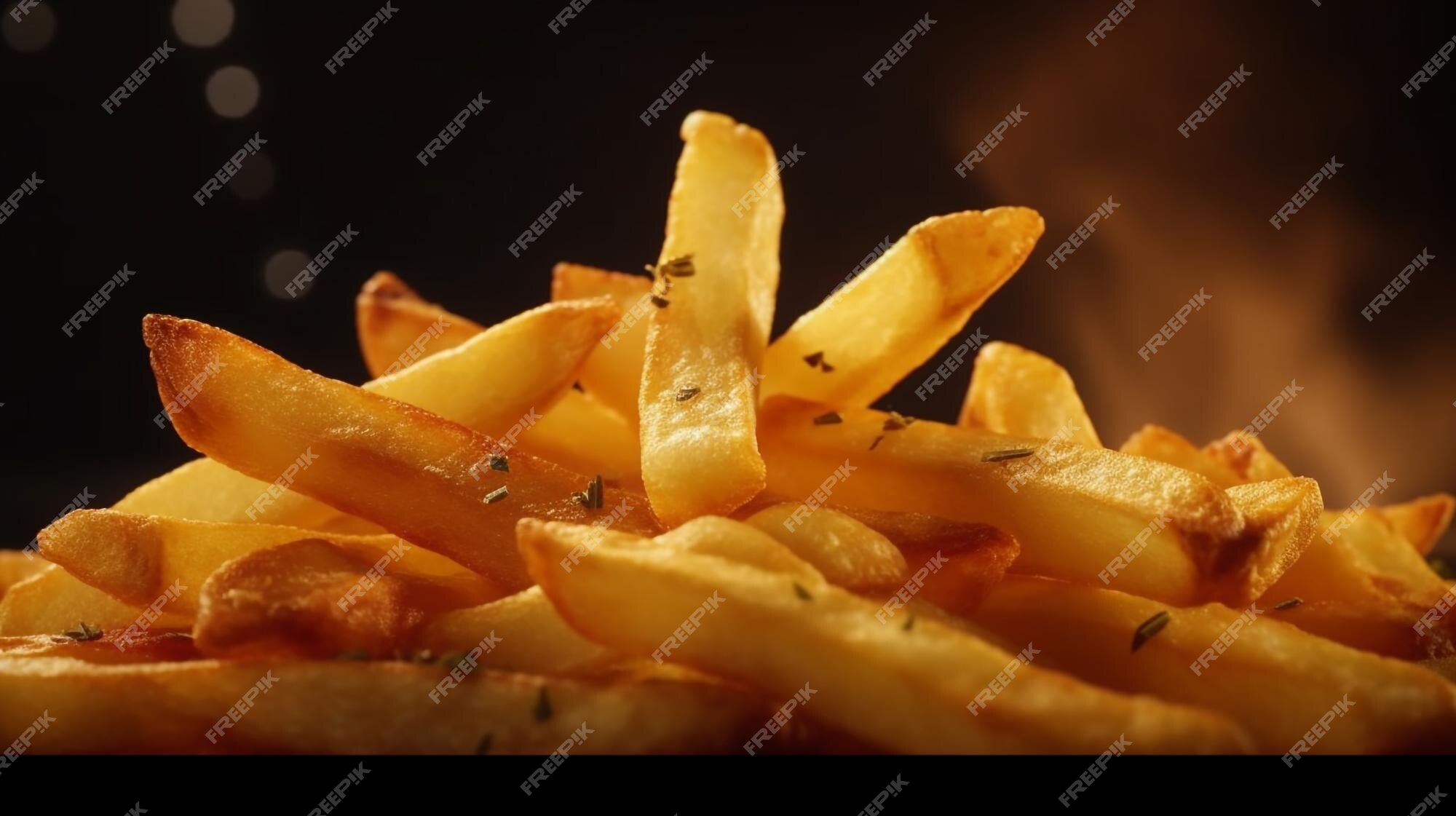 Foto batata frita crocante com ketchup