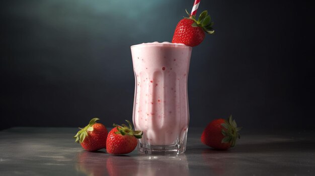 Foto foto de un batido de leche frío de verano