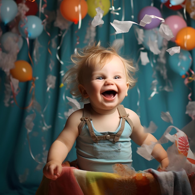 foto de bebe feliz