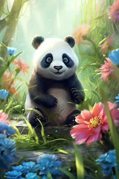 Foto bebê panda fofo
