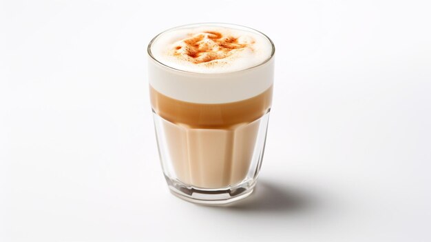 Foto foto de una bebida gingerbread latte aislada sobre un fondo blanco plano