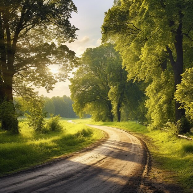 foto bela paisagem da estrada vegetação e florestas