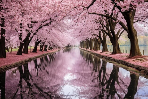 foto belas flores de cerejeira árvores que florescem na primavera