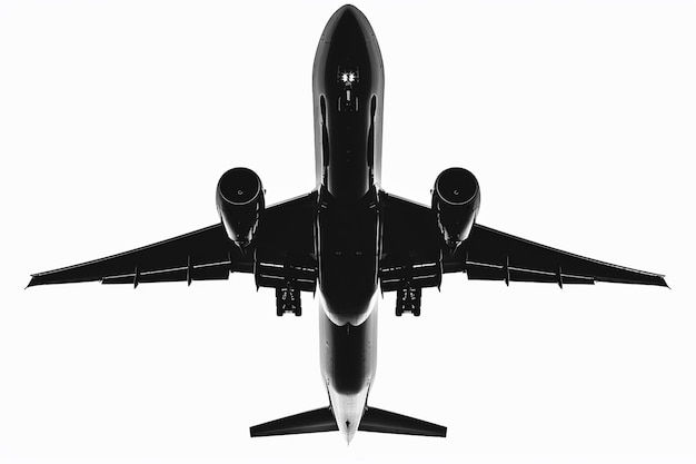 una foto en blanco y negro de un avión generativo ai