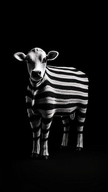 una foto en blanco y negro de una cebra con rayas