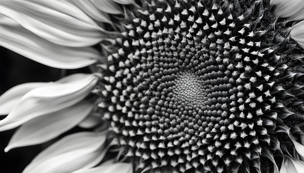 una foto en blanco y negro de una flor con un centro blanco
