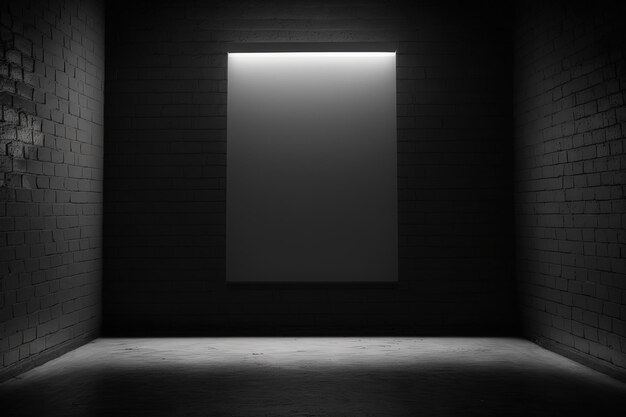 Una foto en blanco y negro de una IA generativa de una habitación vacía