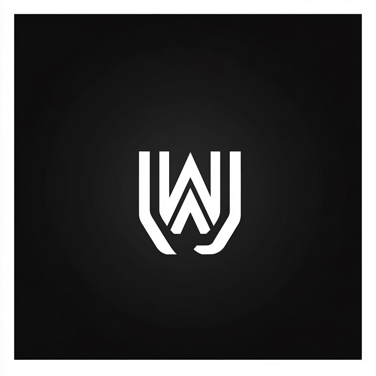 Foto una foto en blanco y negro de un logotipo en negro y blanco con la w en él