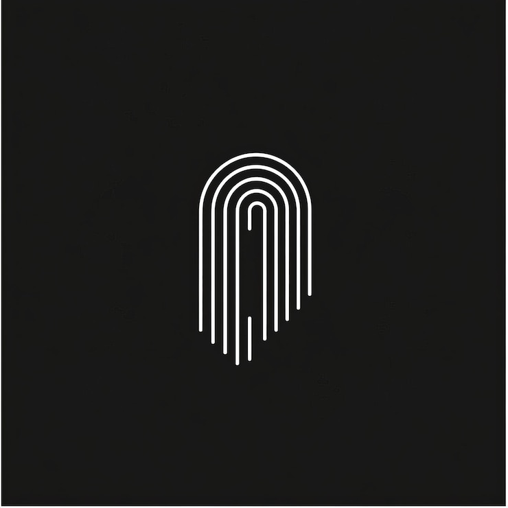Foto una foto en blanco y negro de un logotipo con un símbolo para la letra m
