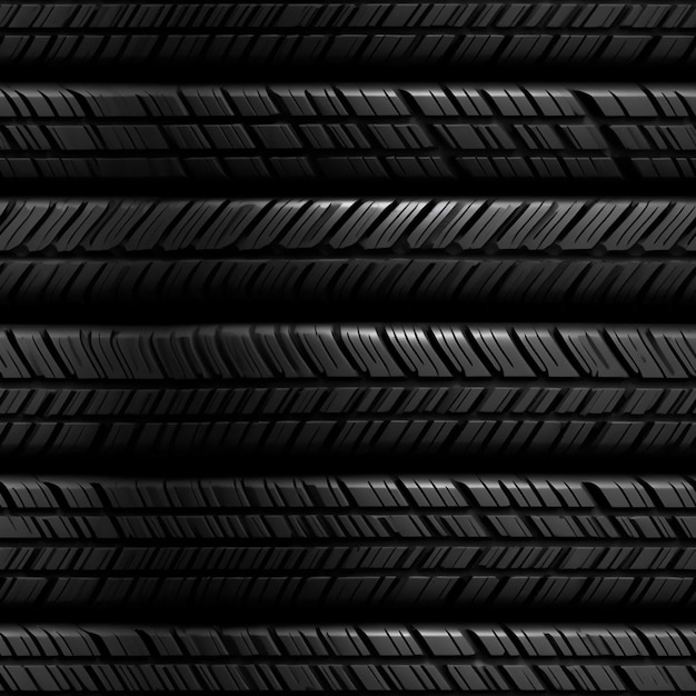 Foto una foto en blanco y negro de un montón de neumáticos ai generativo