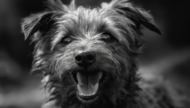 Foto en esta foto en blanco y negro se muestra un perro con una cara en blanco y negro.