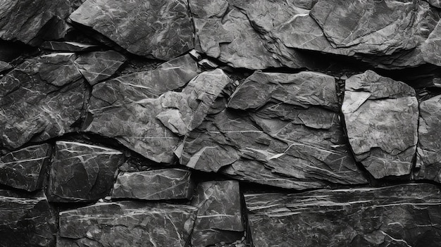 Foto una foto en blanco y negro de un muro de piedra con una boca de incendios generativa ai