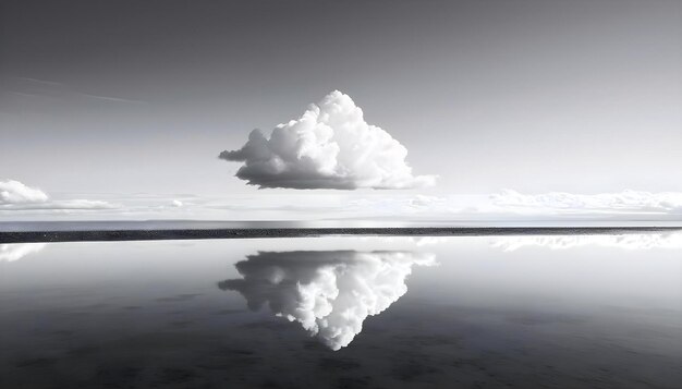 una foto en blanco y negro de una nube en el cielo