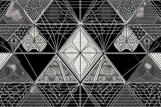 una foto en blanco y negro de un patrón geométrico abstracto.