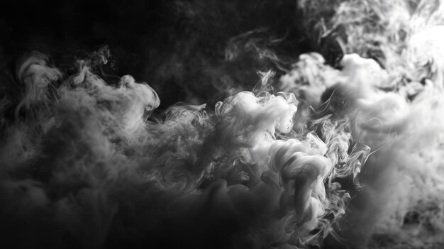 Una foto en blanco y negro que captura una nube de humo Esta imagen versátil se puede usar en varios proyectos creativos