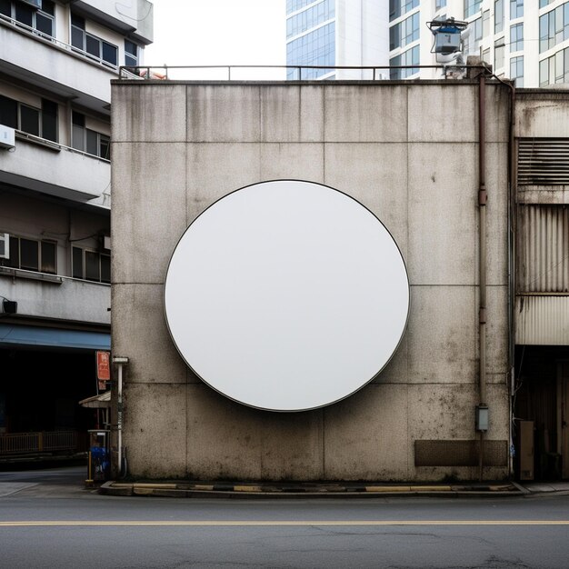 foto en blanco tablero de muestra redondo adjunto