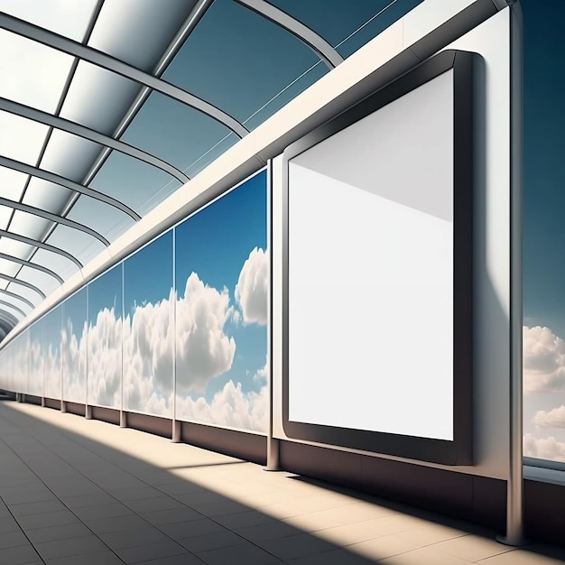 Foto Blank Billboard Mockup in Skyway Station Illustration ai generiert