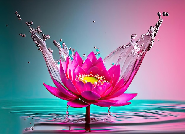 Foto Blumen spritzen schöne Postkarte Ai erzeugen Aquarellbild