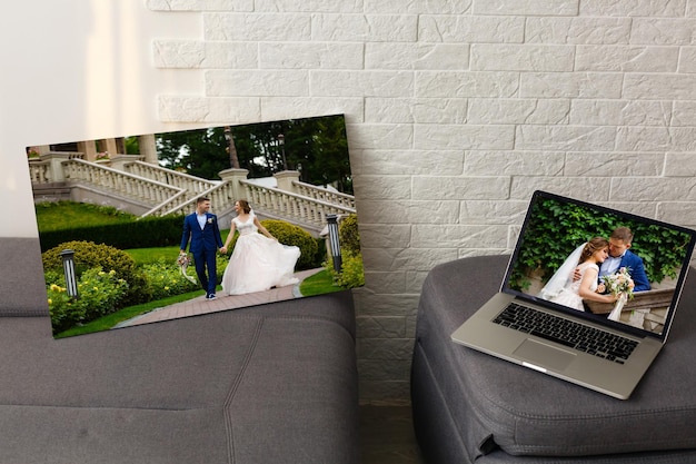 Foto de boda con pareja joven