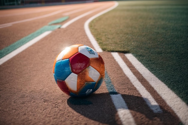 foto bola de futebol na grama