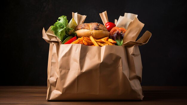 Una foto de una bolsa de entrega de alimentos con comidas recién preparadas dentro