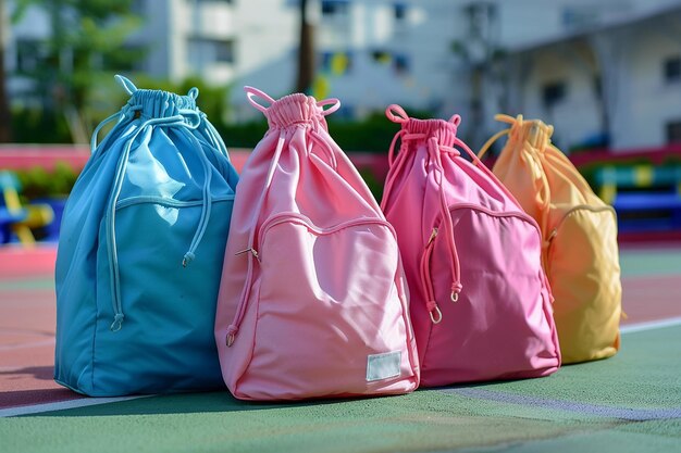 Foto foto de bolsas de gimnasia o bolsas de duffel para niñas