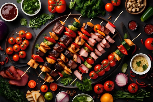 Foto foto bonita comida comida se diferente comida colorida comida imagens de cenário comida muito foto ai gen