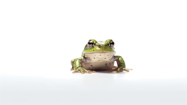 Foto de una bonita rana aislada sobre un fondo blanco