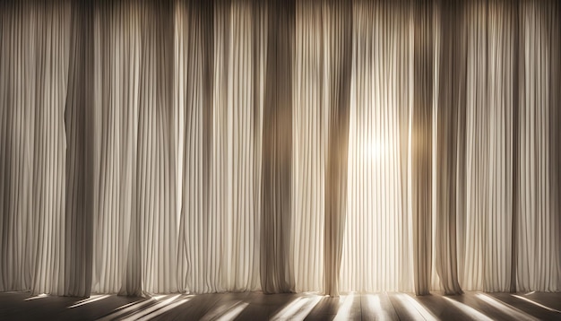 una foto borrosa de una cortina con el sol brillando a través de ella