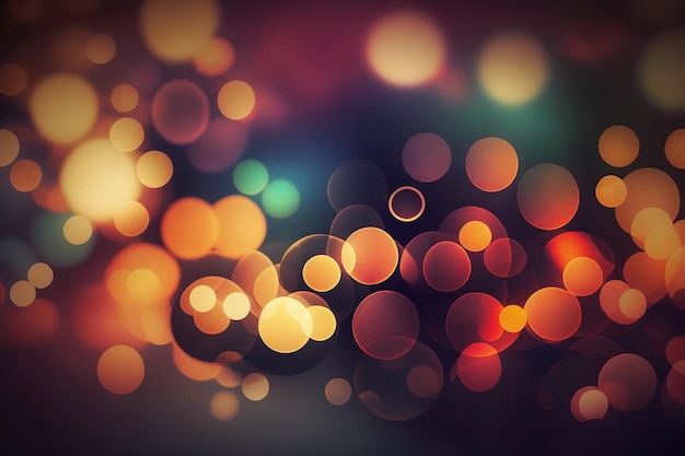 Una foto borrosa de un montón de luces de fondo abstracto con luces bokeh desenfocadas AI generativa