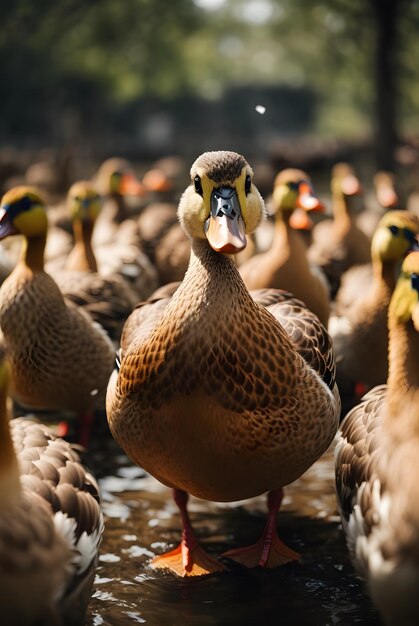 Foto braune Ente auf dem Geflügel