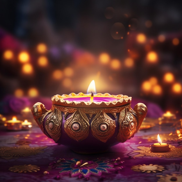 Foto foto brennender diwali-diya-generator von ai